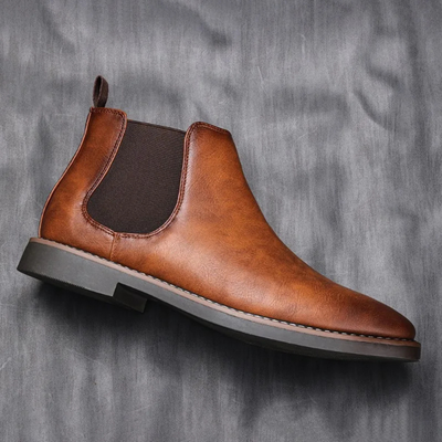 Men’s Elegant Vegan Leather Chelsea Boots with Straps