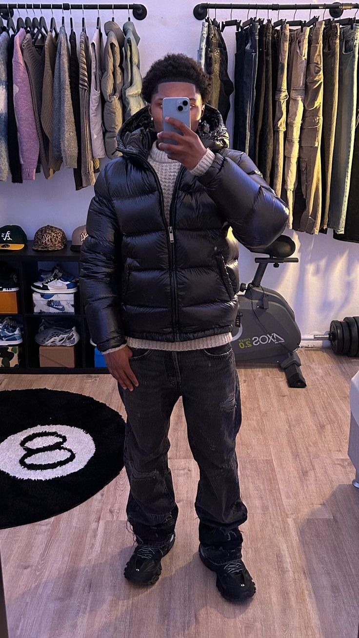 Men’s Quilted Puffer Jacket for Winter