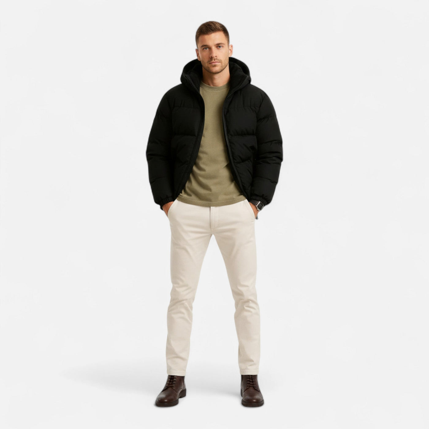 Men’s Lightweight Hooded Puffer Jacket