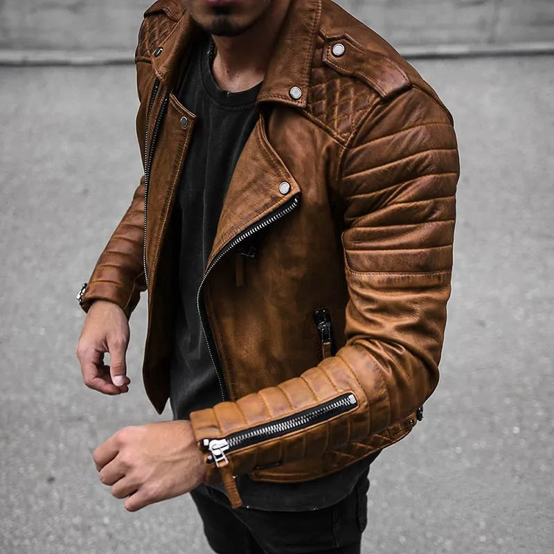 Men’s Stylish Zip-Up Biker Jacket