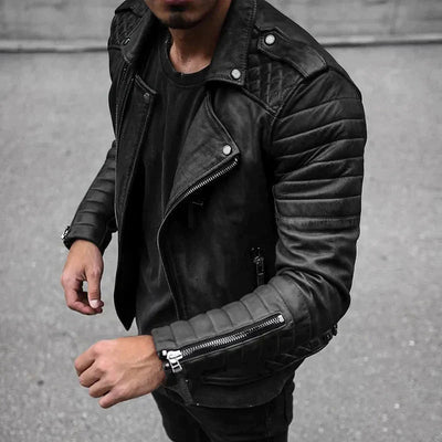 Men’s Stylish Zip-Up Biker Jacket