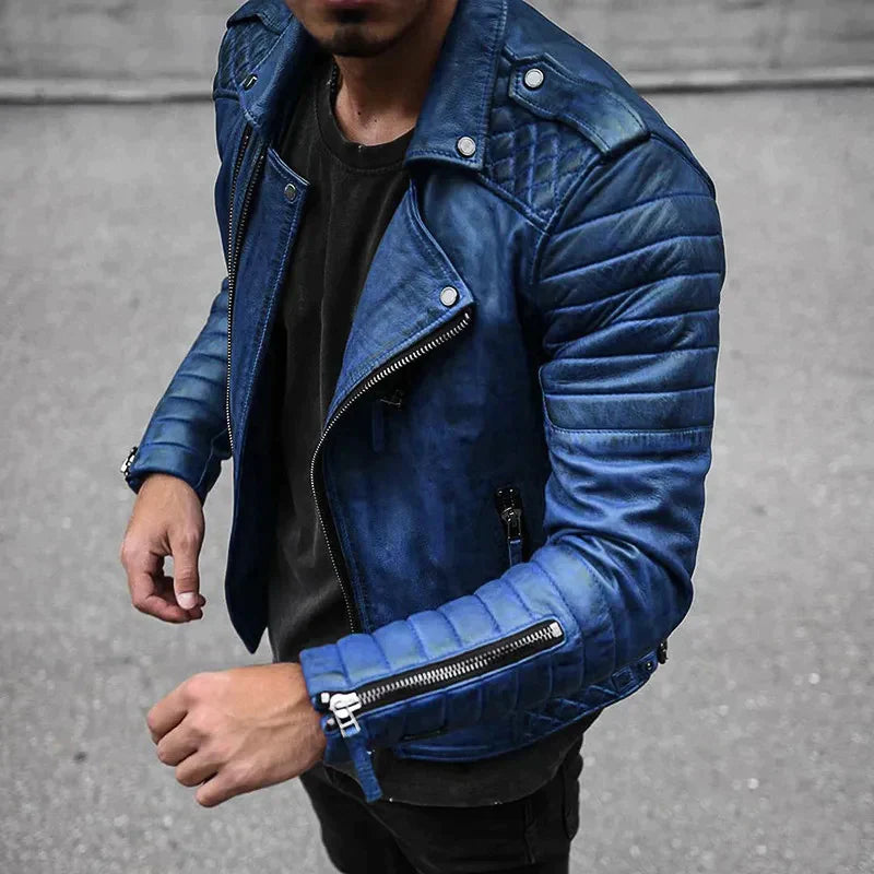 Men’s Stylish Zip-Up Biker Jacket