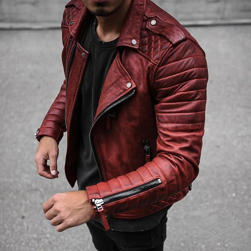 Men’s Stylish Zip-Up Biker Jacket