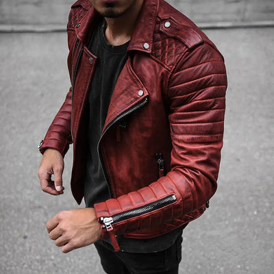 Men’s Stylish Zip-Up Biker Jacket