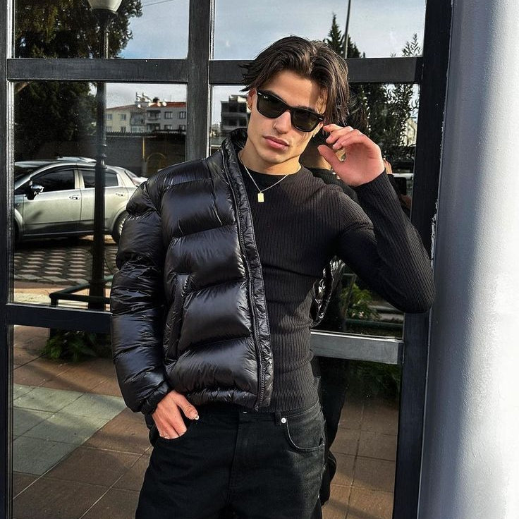 Men’s Quilted Puffer Jacket for Winter
