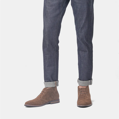Casual Brown Lace Up Chukka Boots Men