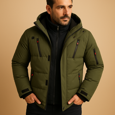 Men’s Waterproof Winter Jacket with Warm Fleece Lining
