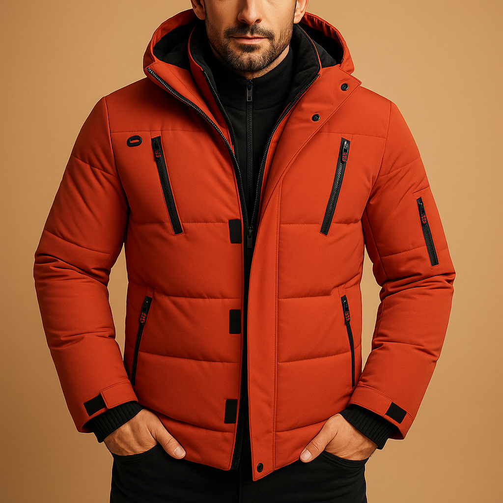 Men’s Waterproof Winter Jacket with Warm Fleece Lining