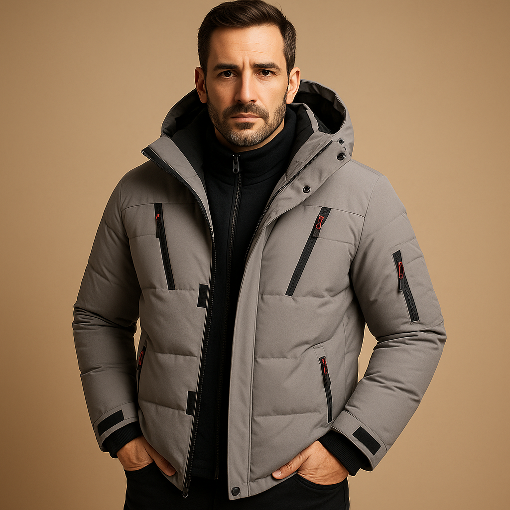 Men’s Waterproof Winter Jacket with Warm Fleece Lining