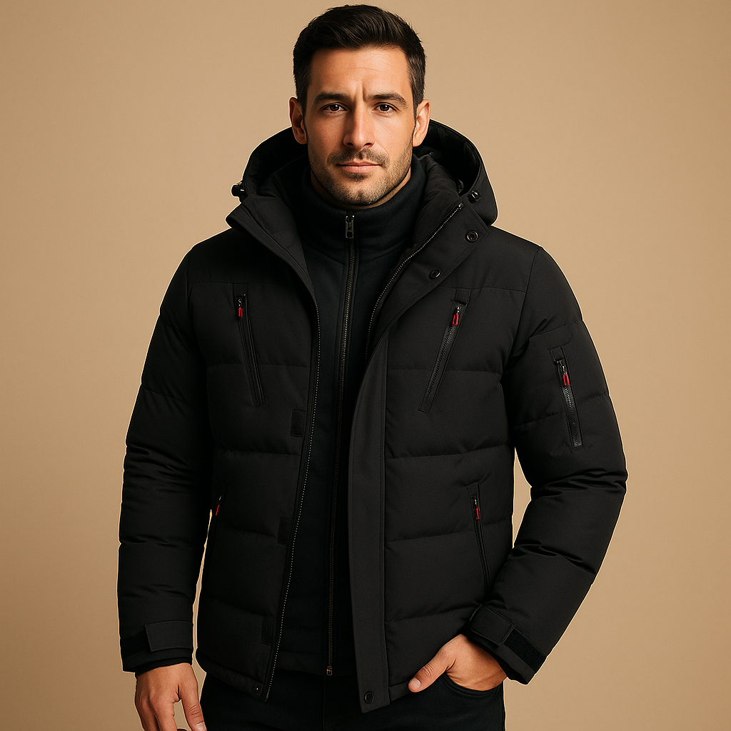 Men’s Waterproof Winter Jacket with Warm Fleece Lining